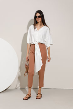 Elegantna bluza sa vezivanjem u struku Tiffany Production